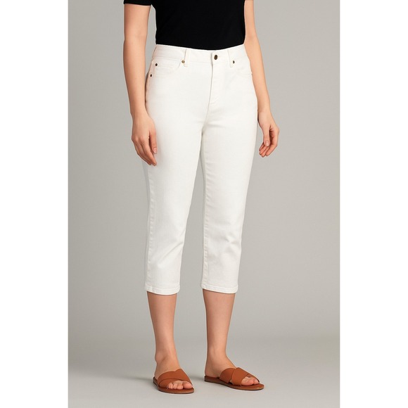 JENNIFER LOPEZ Women's Size 14 White Capri Denim Stretch Jeans - Picture 1 of 11